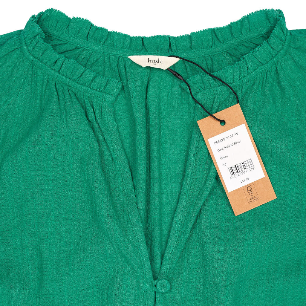 Hush Green Clara Textured Blouse