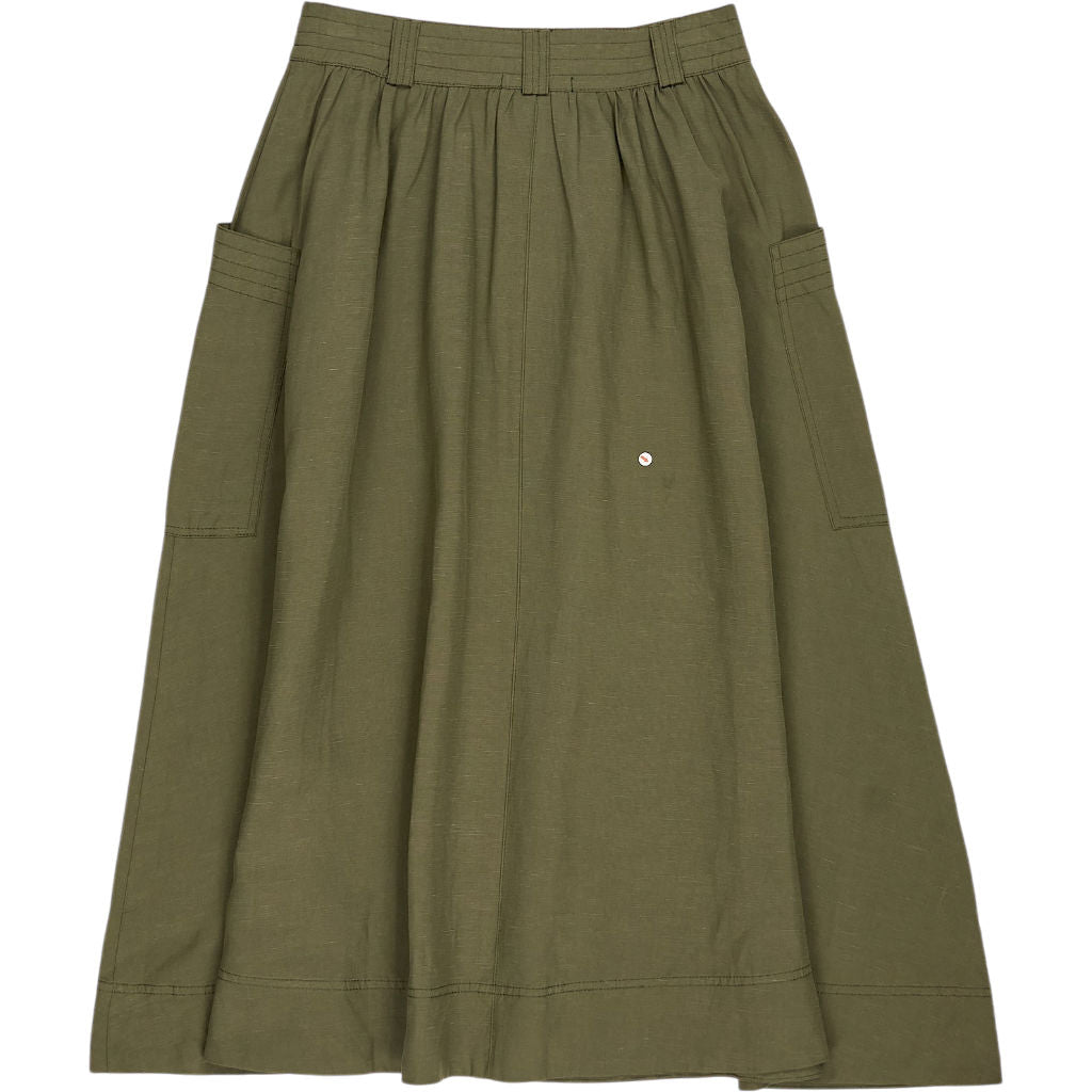WYSE Khaki Midi Skirt