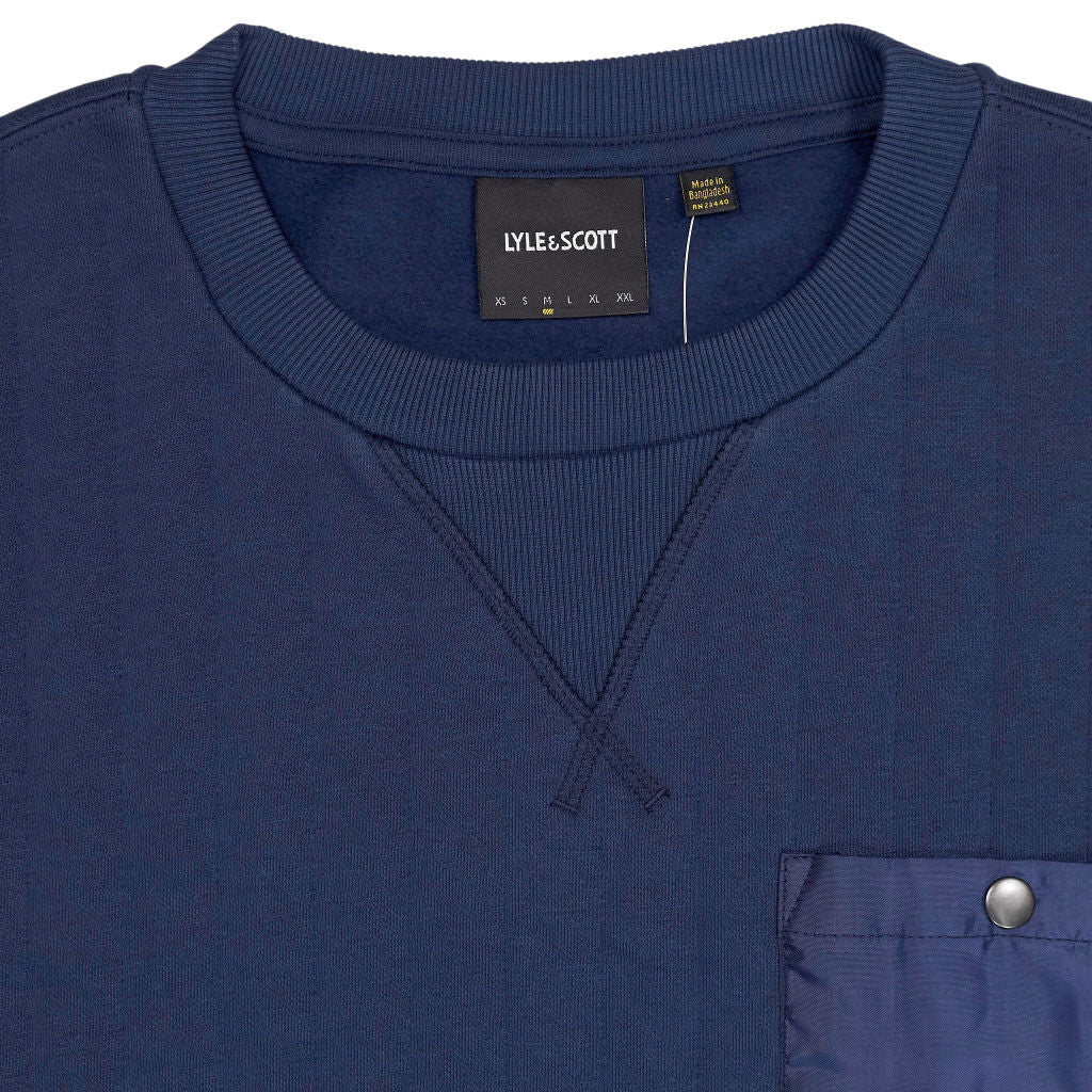 Lyle & Scott Navy Blue Quilted Sweatshirt