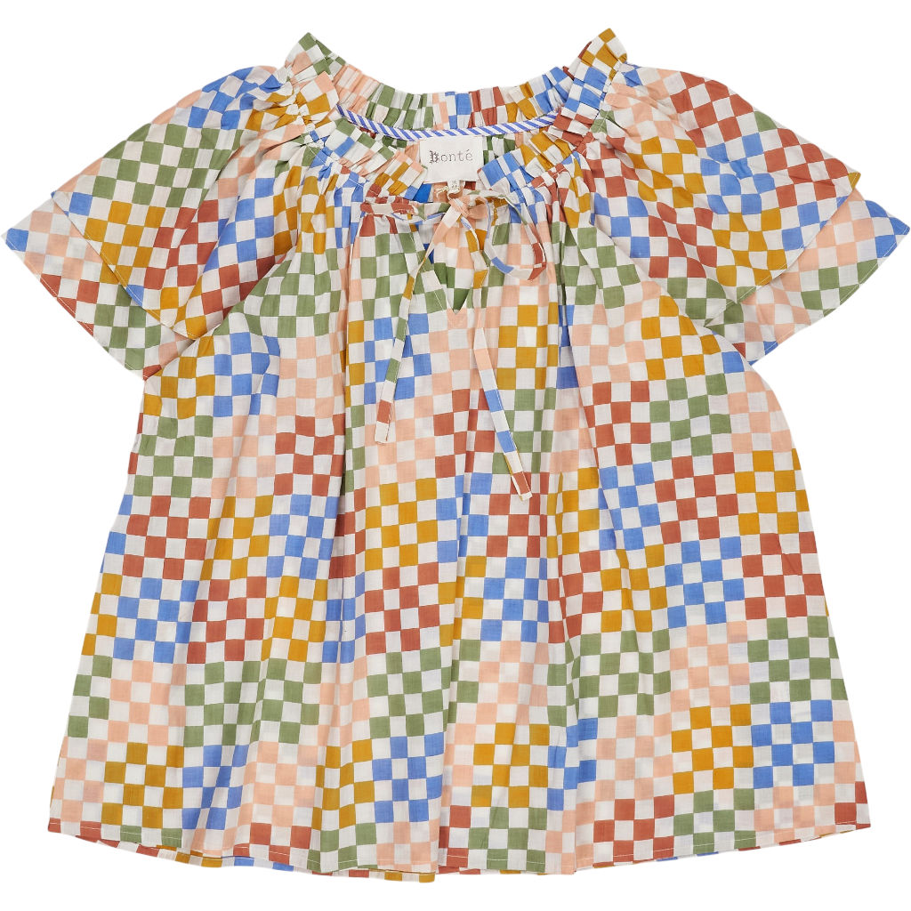 Bonte Multi Checkered Mina Top