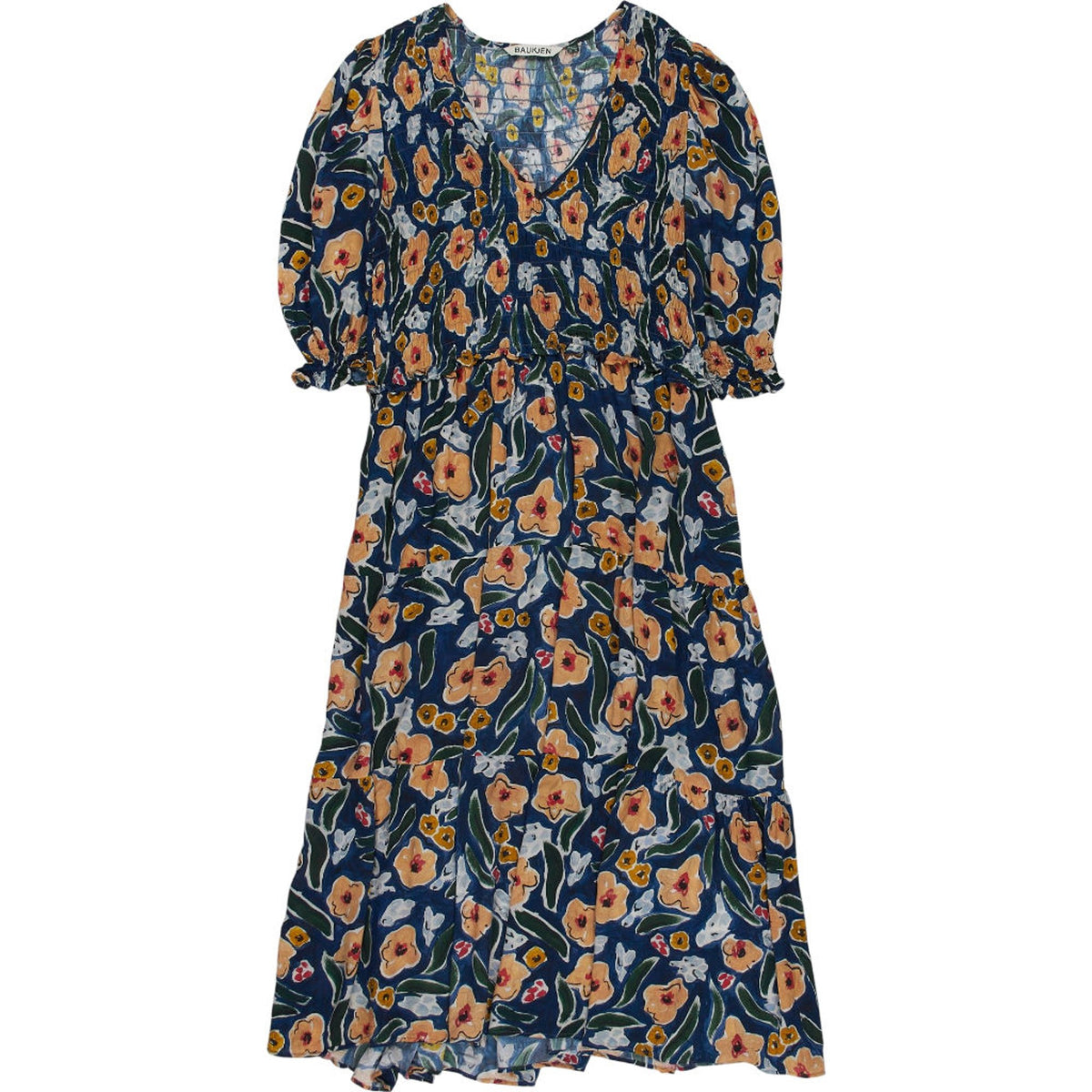 Baukjen Blue Floral Midi Dress
