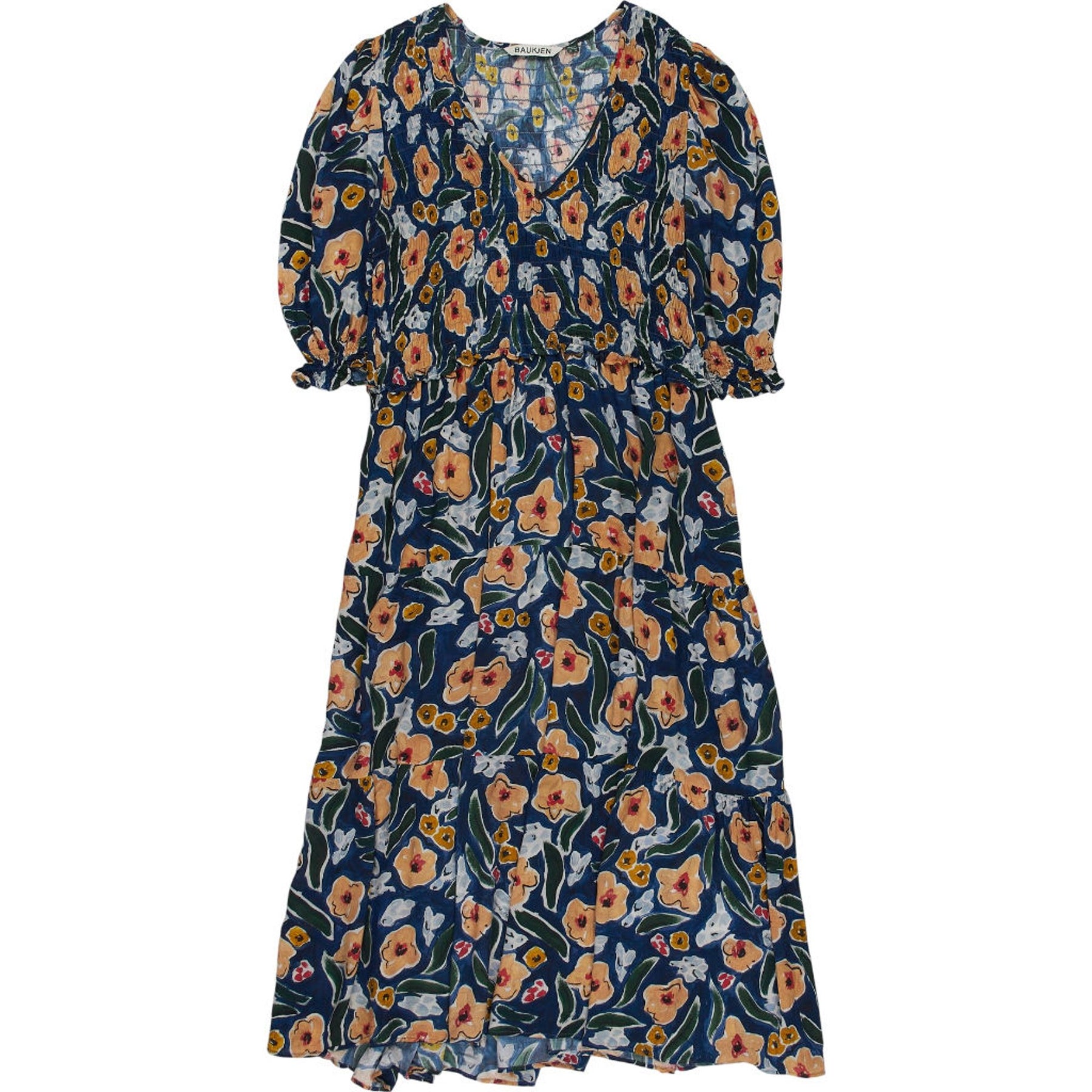 Baukjen Blue Floral Midi Dress