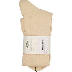 Drake's Ecru Merino Wool Over-The-Calf Socks