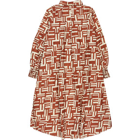 Bonte Brown Geometric Pattern Dove Dress