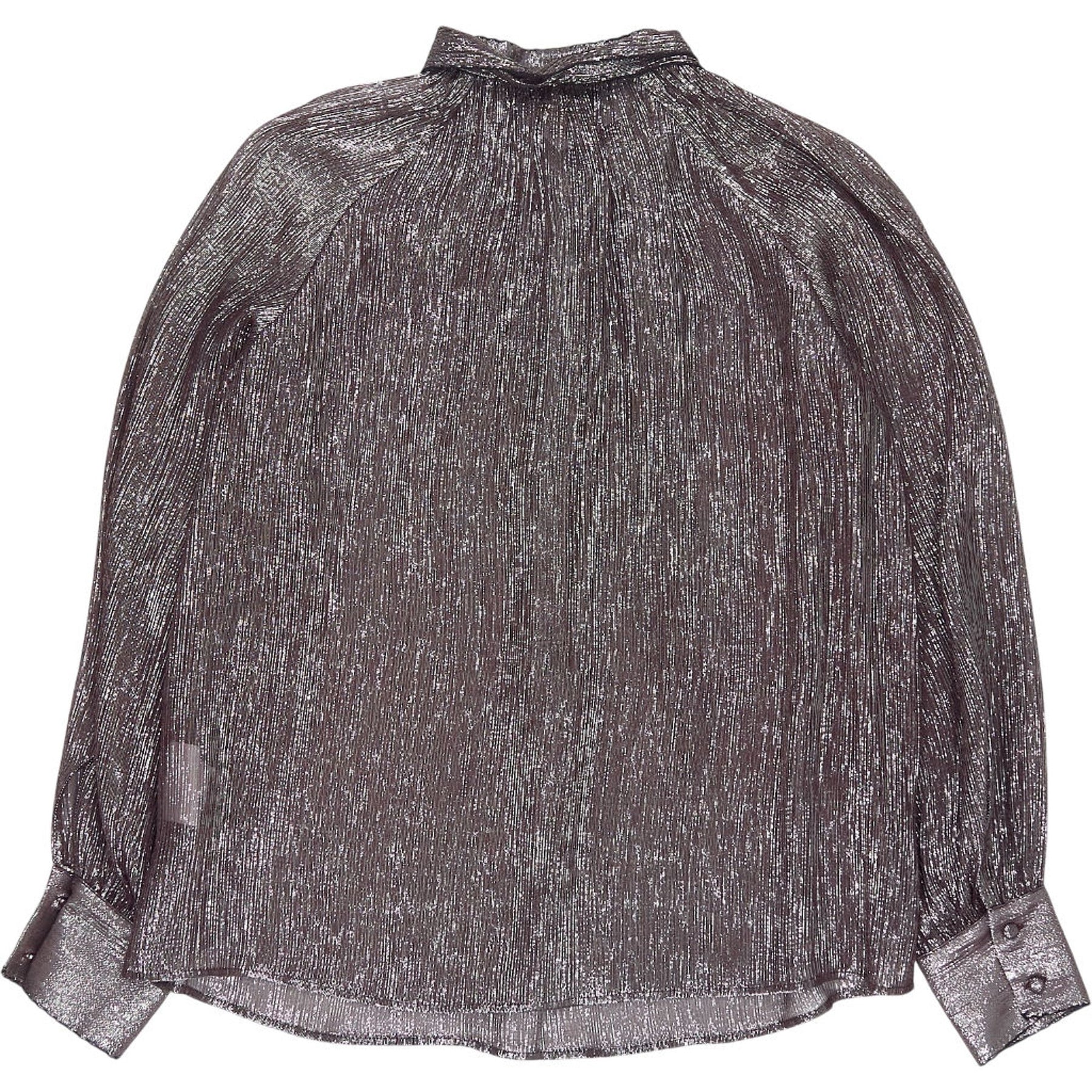 WYSE  Plum Metallic Sheer Blouse