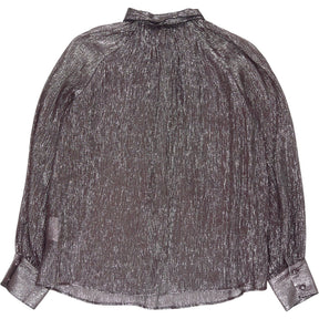 WYSE  Plum Metallic Sheer Blouse