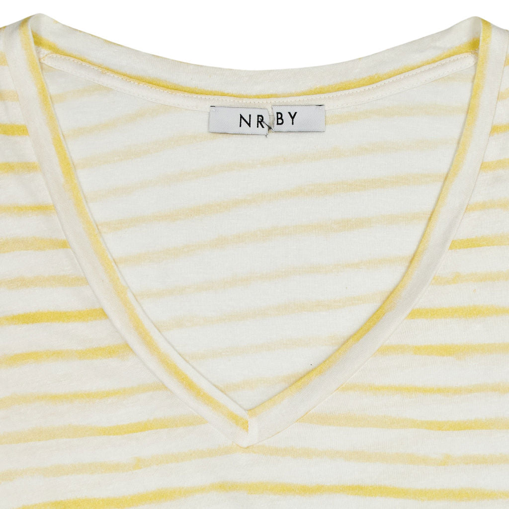 NRBY Yellow Stripe V-Neck T-Shirt