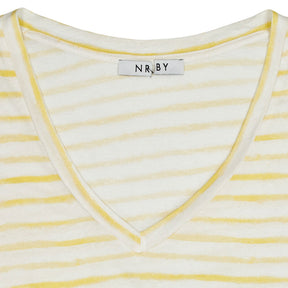 NRBY Yellow Stripe V-Neck T-Shirt