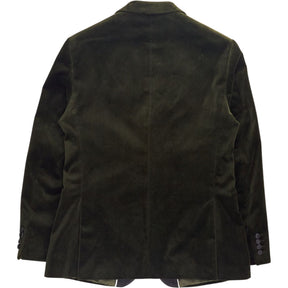 Moss Green Velvet Tailored Fit Jacket