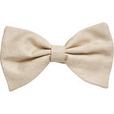 Moss Beige Linen Silk Bow Tie