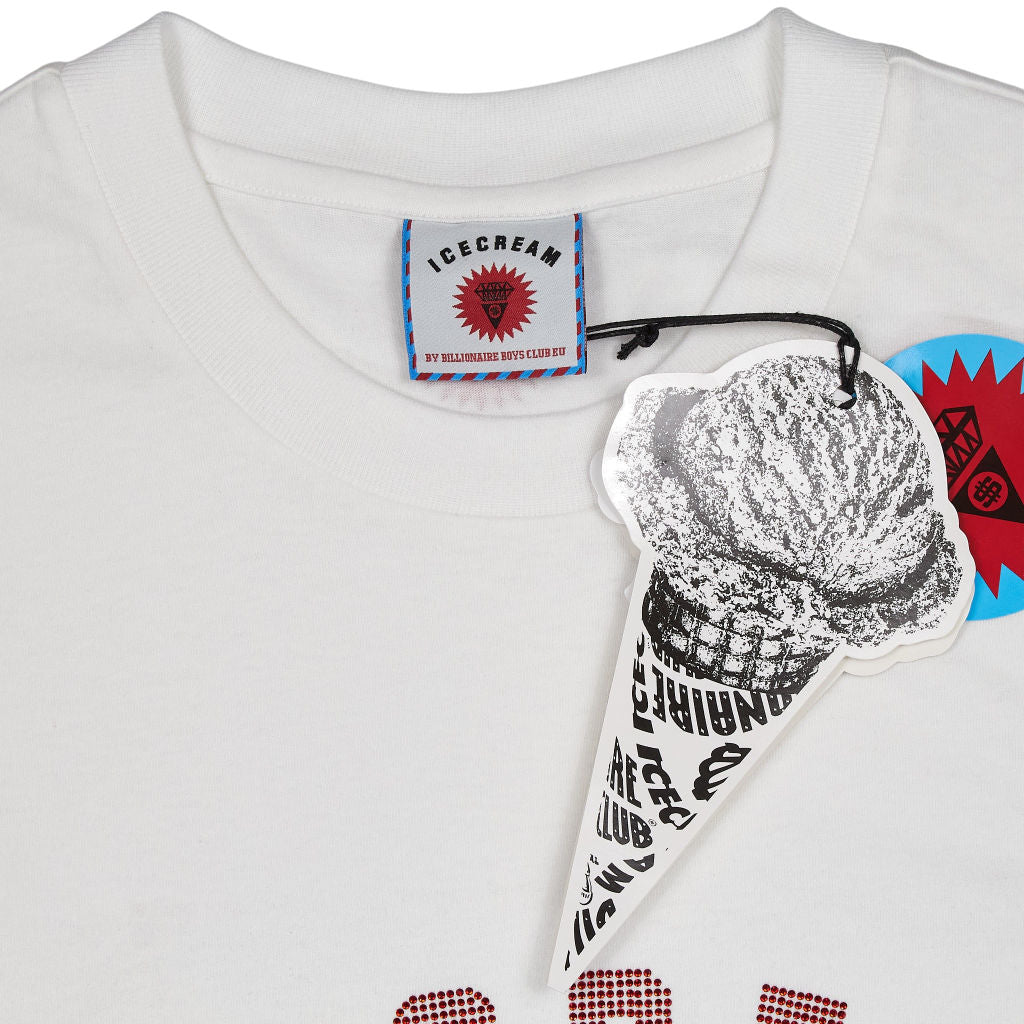 Icecream White Rhinestone Logo T-Shirt