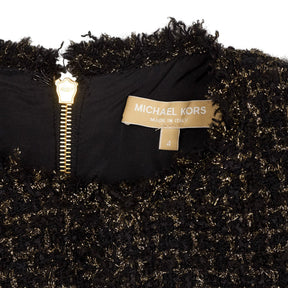 Michael Kors Black Gold Tweed Dress