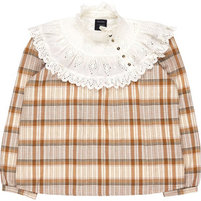 seventy + mochi Beige Check Blouse