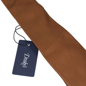 Drake's Camel Brown Silk Twill Tie