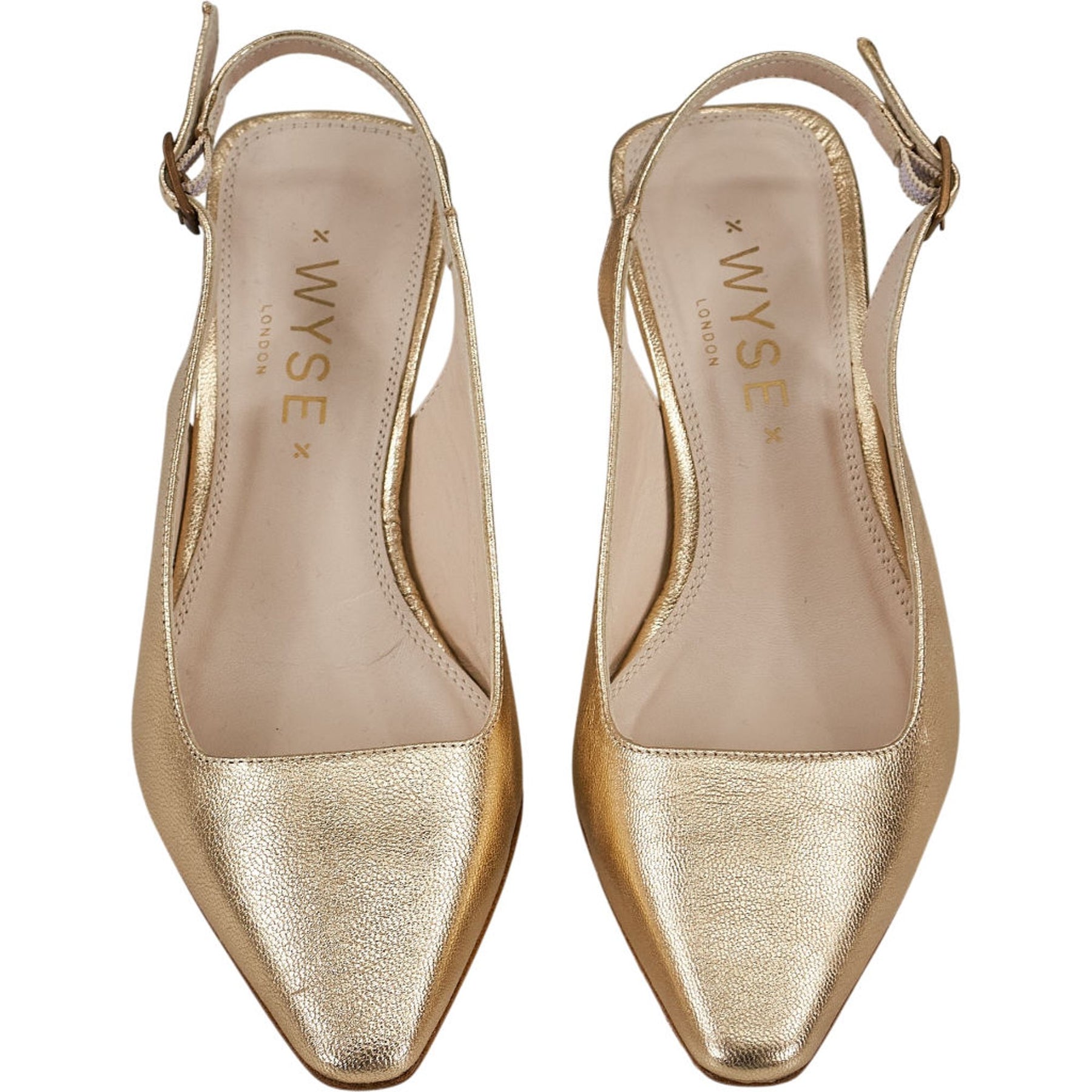Wyse Gold Slingback Heels