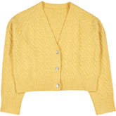 OMNES Yellow Cable Cardigan Sweater