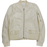 Victoria Beckham Cream Embroidered Bomber Jacket