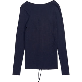 Hush Navy Ellen Ruched Halter Neck Knitted Top