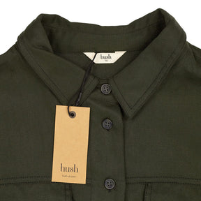 Hush Dark Green Maia Mini Utility Dress
