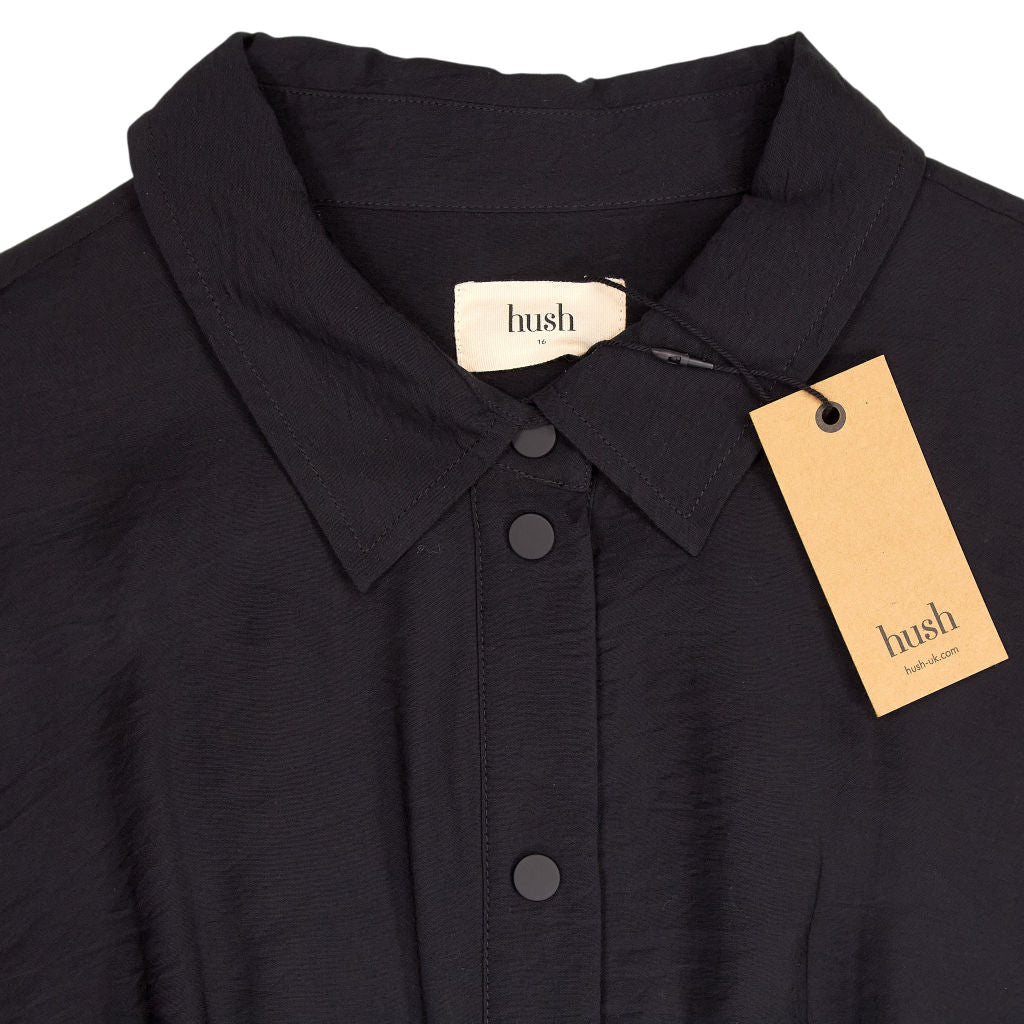 Hush Black Alexa Midi Shirt Dress