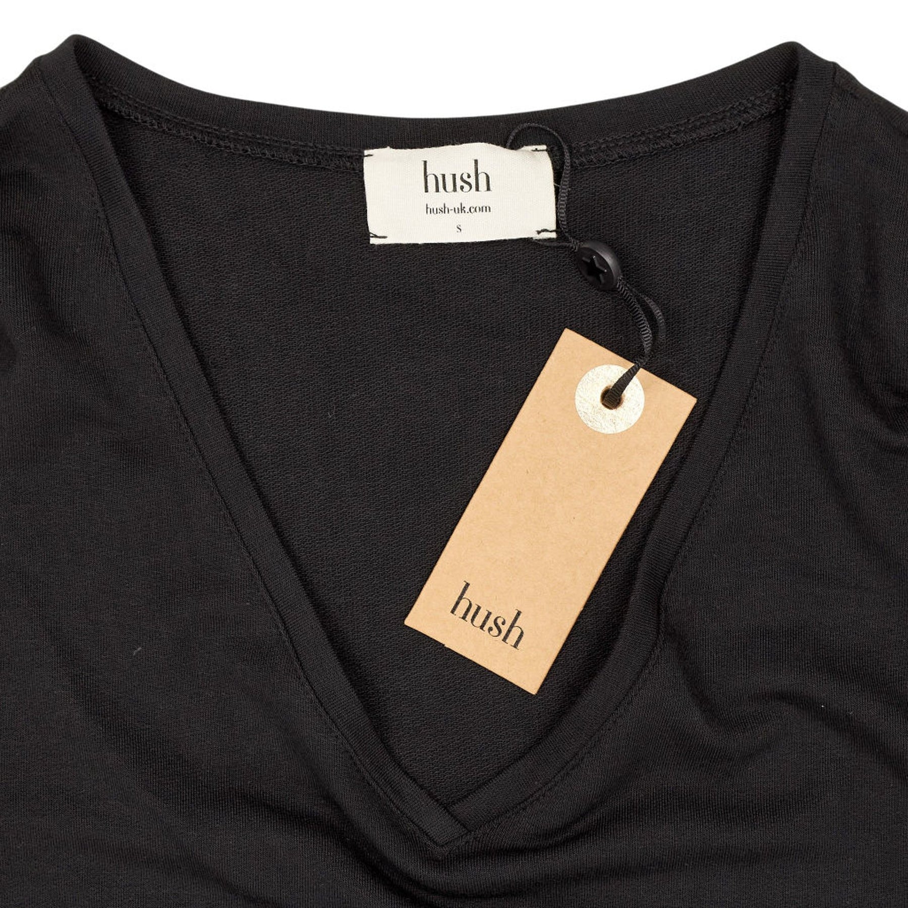 Hush Black V Neck Wide Jersey Top