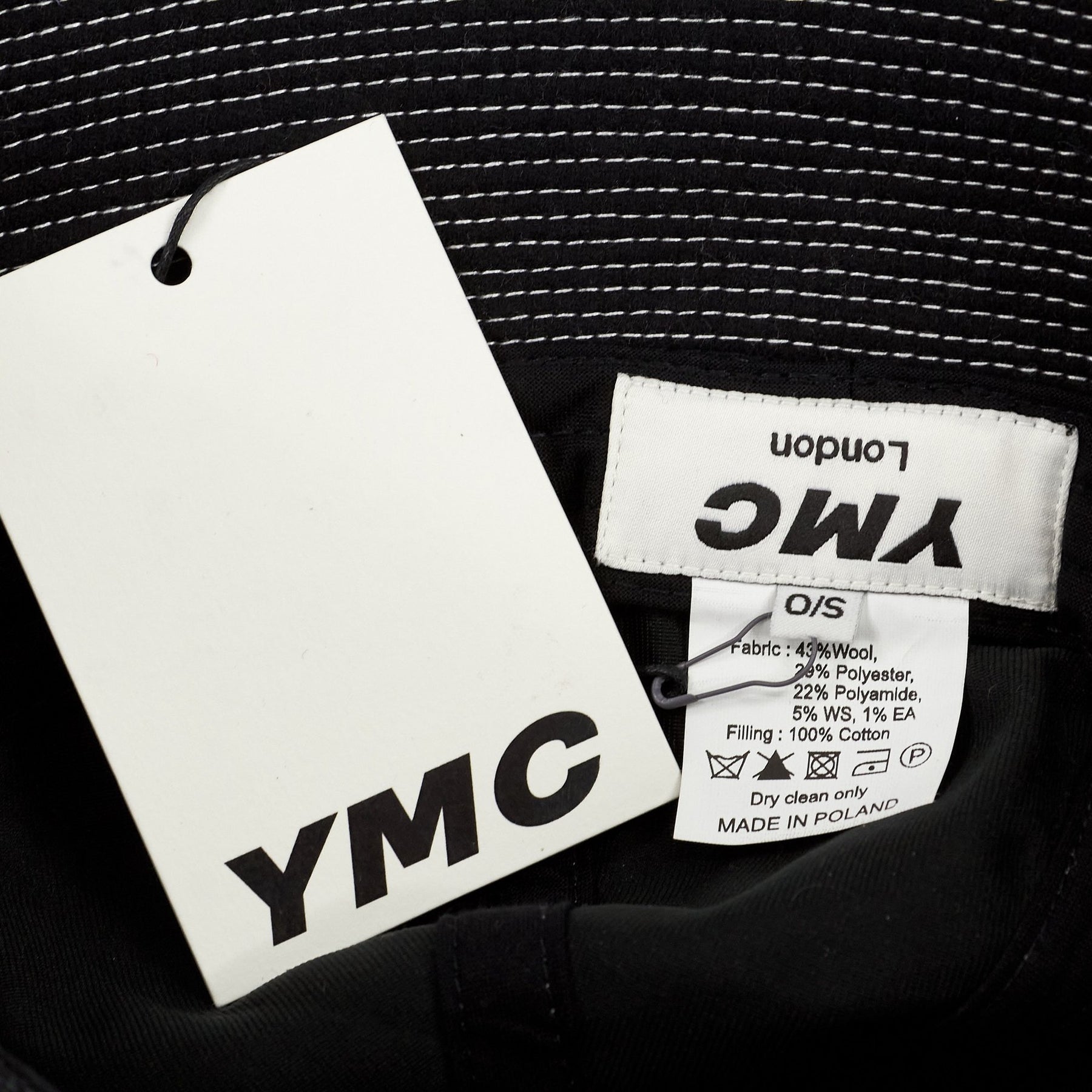 YMC Black Wool Blend Bucket Hat