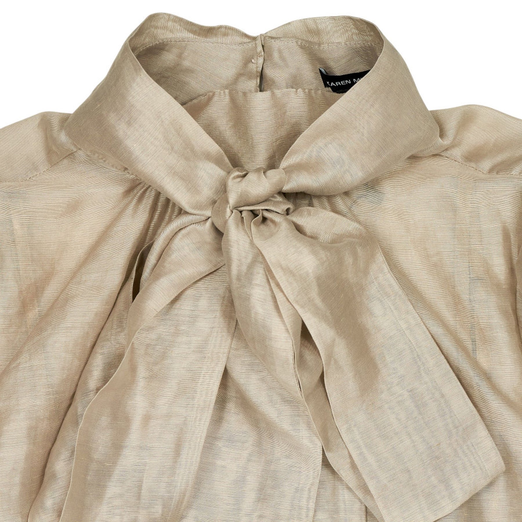 Karen Millen Champagne Organza Pussybow Blouse