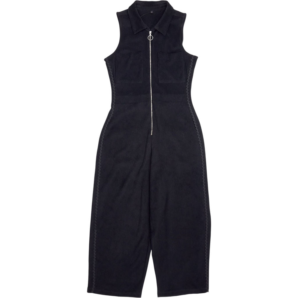 WYSE Black Towelling Jumpsuit