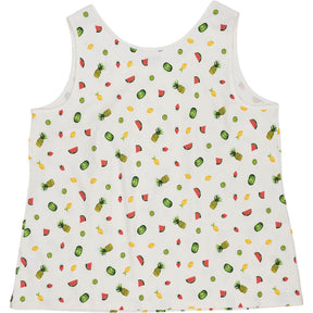 Lands' End White Fruit Print Tank Top