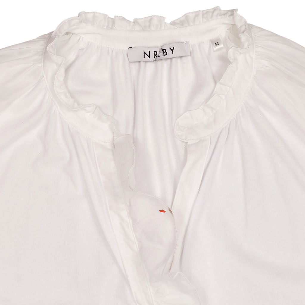 NRBY White Long  Ruffle Blouse