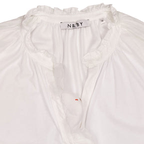 NRBY White Long  Ruffle Blouse