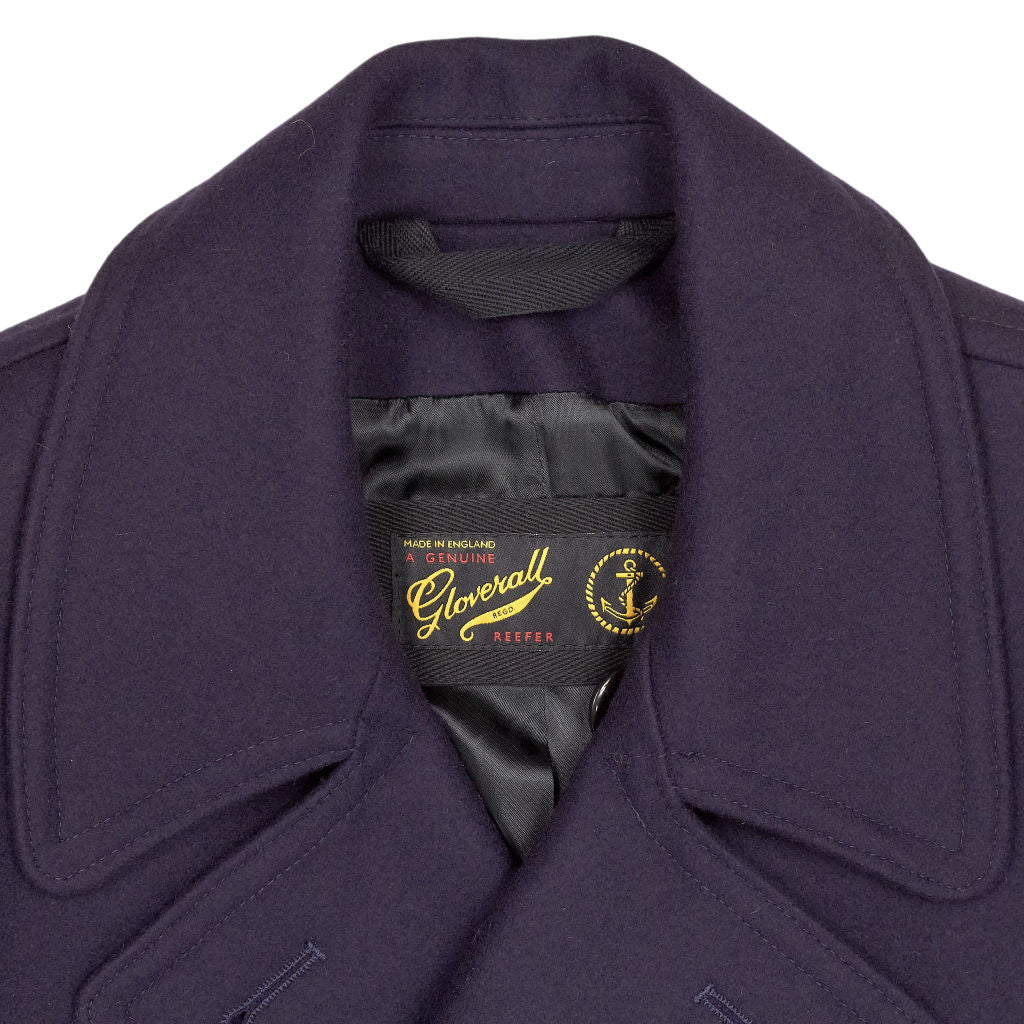 Gloverall Navy Wool Reefer Coat