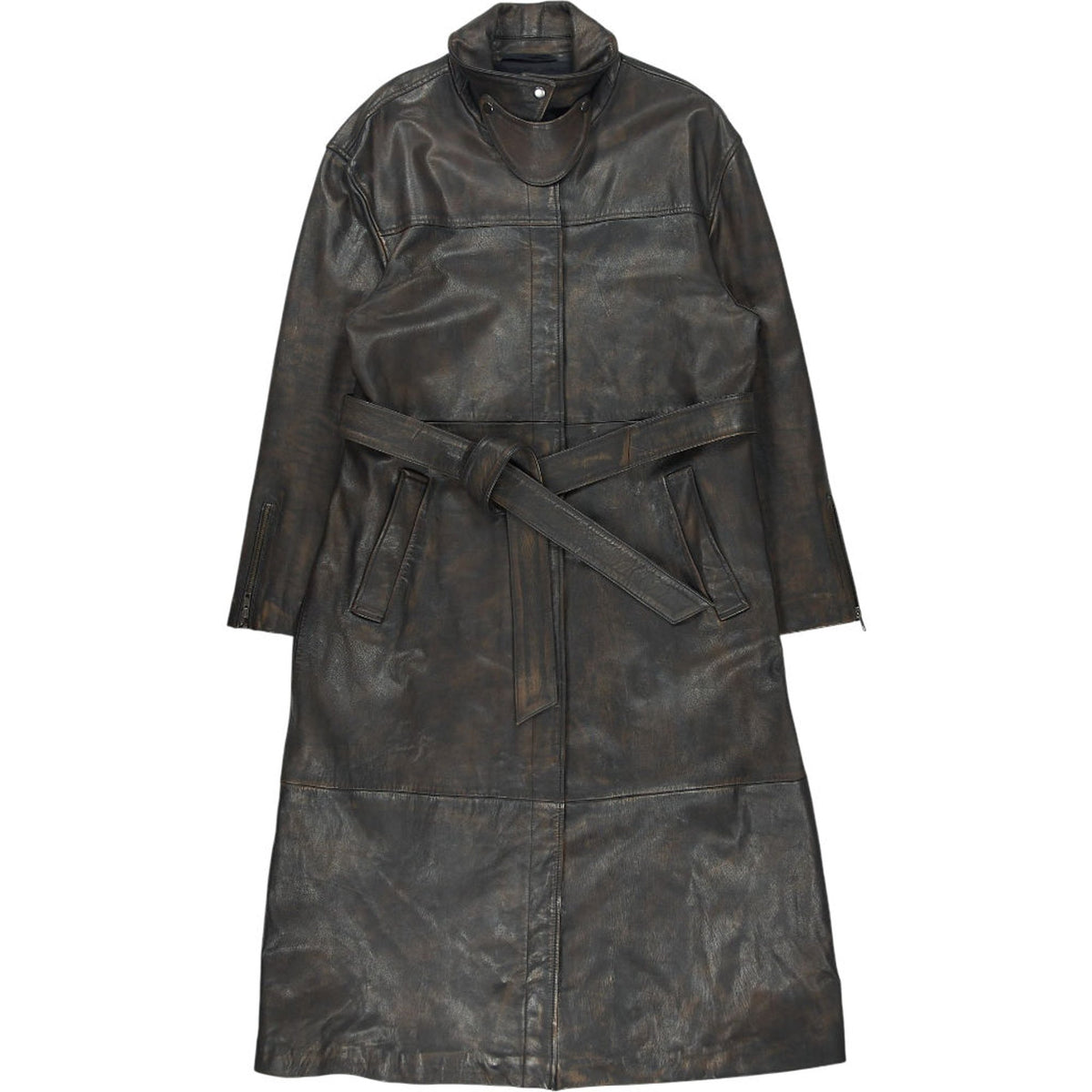Aligne Chocolate Leather Jole Coat