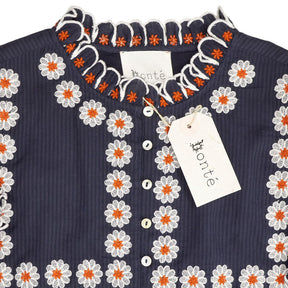 Bonté Navy Multi Floral Embroidered Rosa Dress