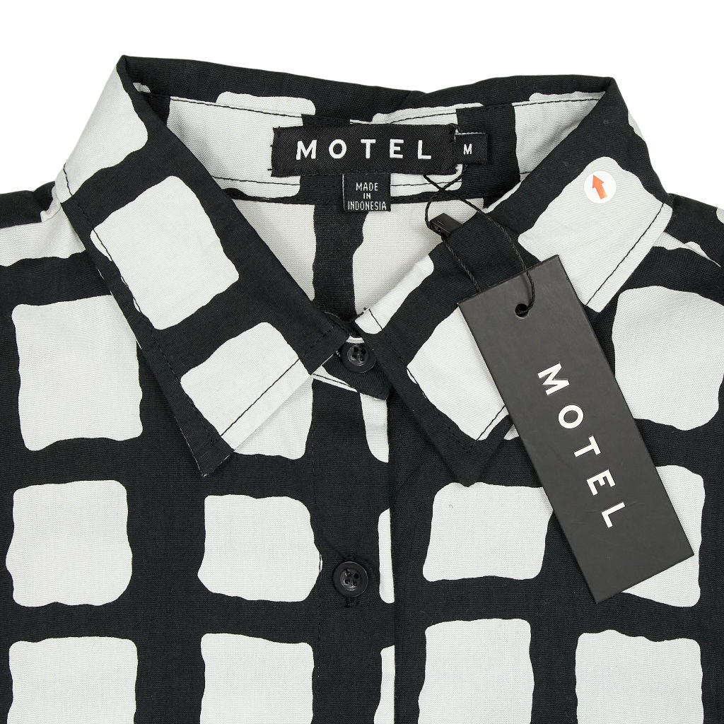 Motel Black Mono Painted Check Elm Shirt