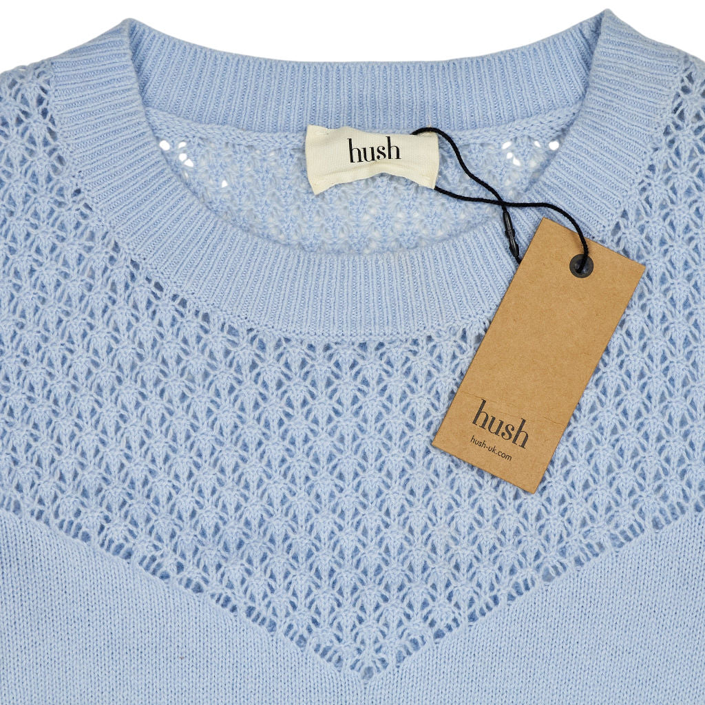 Hush Blue Chevron Pointelle Jumper