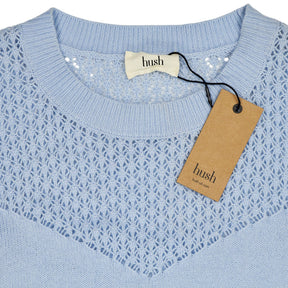 Hush Blue Chevron Pointelle Jumper
