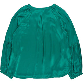 NRBY Green Silk Blouse