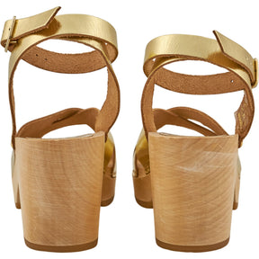 YOUYOU Gold Leather Sandals