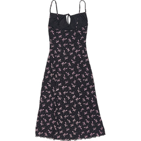 Motel Dress Ditsy Ribbon Dusty Pink Flock