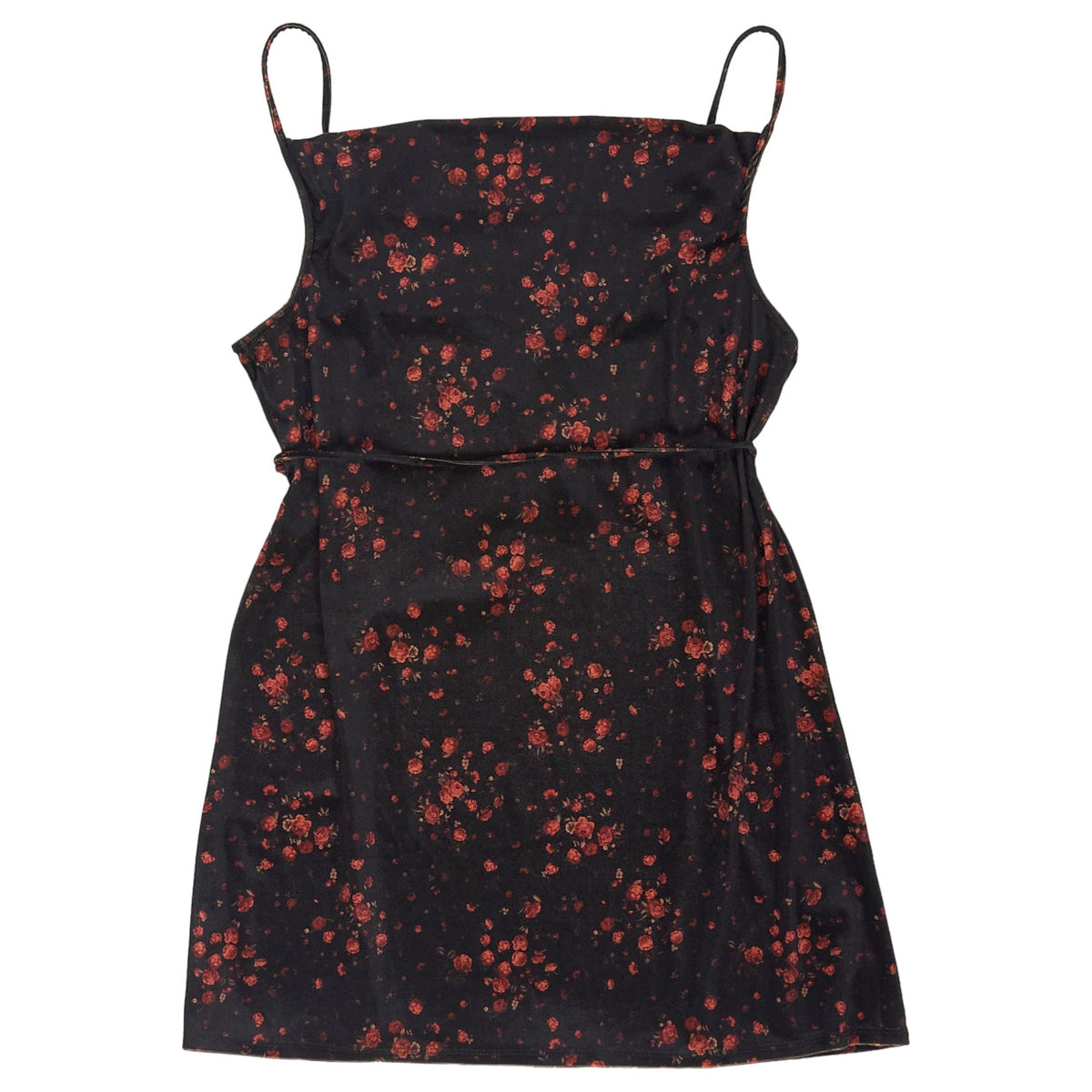 Motel Black Rose Cluster Velvet Dress