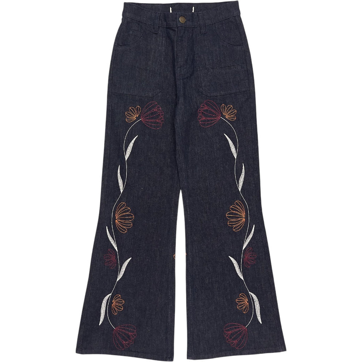 seventy + mochi Blue Embroidered Denim Jeans