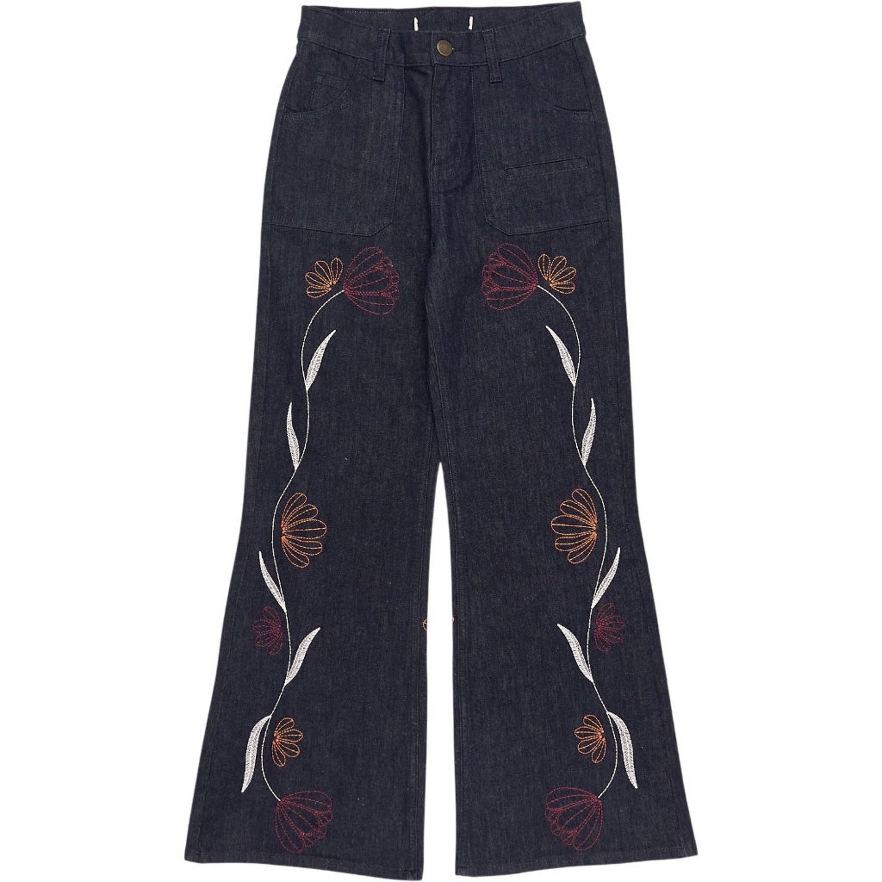 seventy + mochi Blue Embroidered Denim Jeans