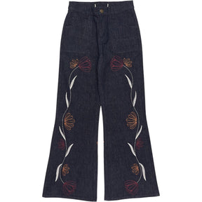 seventy + mochi Blue Embroidered Denim Jeans