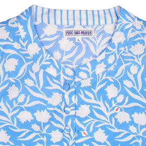 Pink City Prints Blue Floral Long Dress