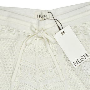 Hush Soft White Patchwork Stitch Knitted Trousers