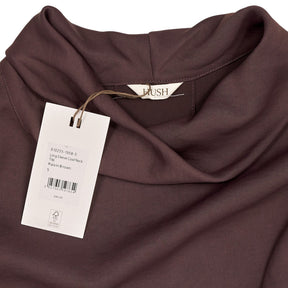 Hush Raisin Brown Long Sleeve Cowl Neck Top