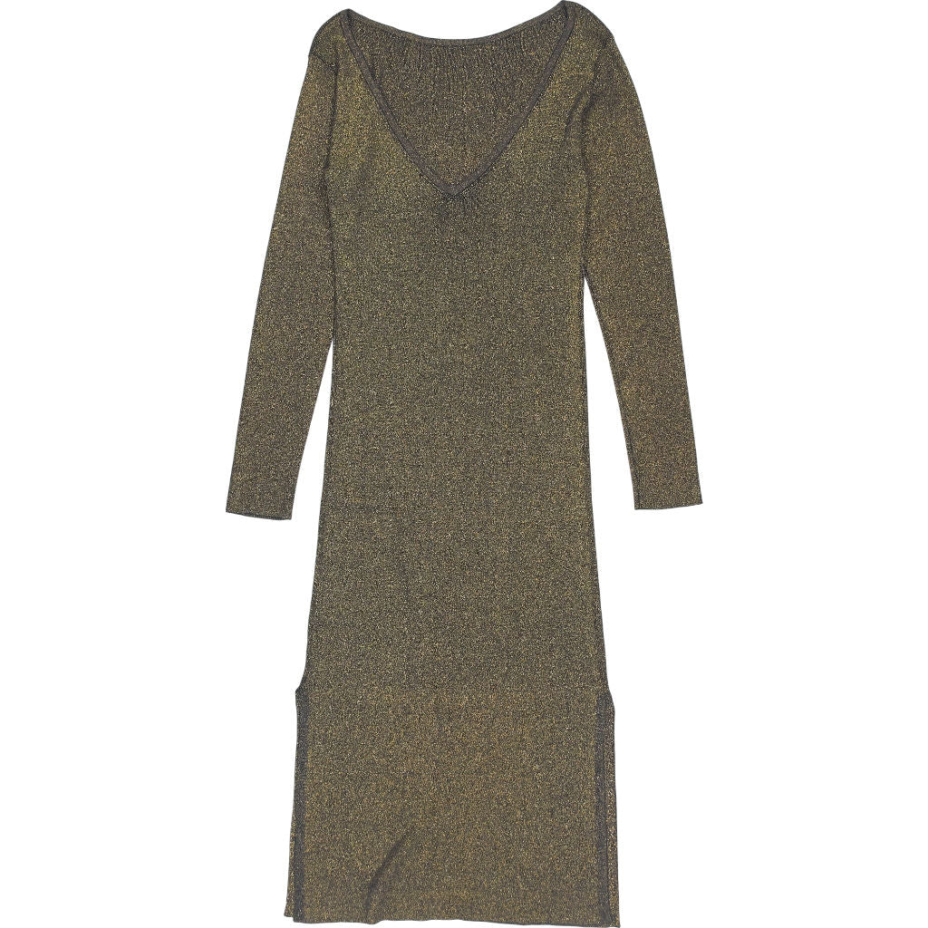 N. Peal Gold Sparkle Knit Dress