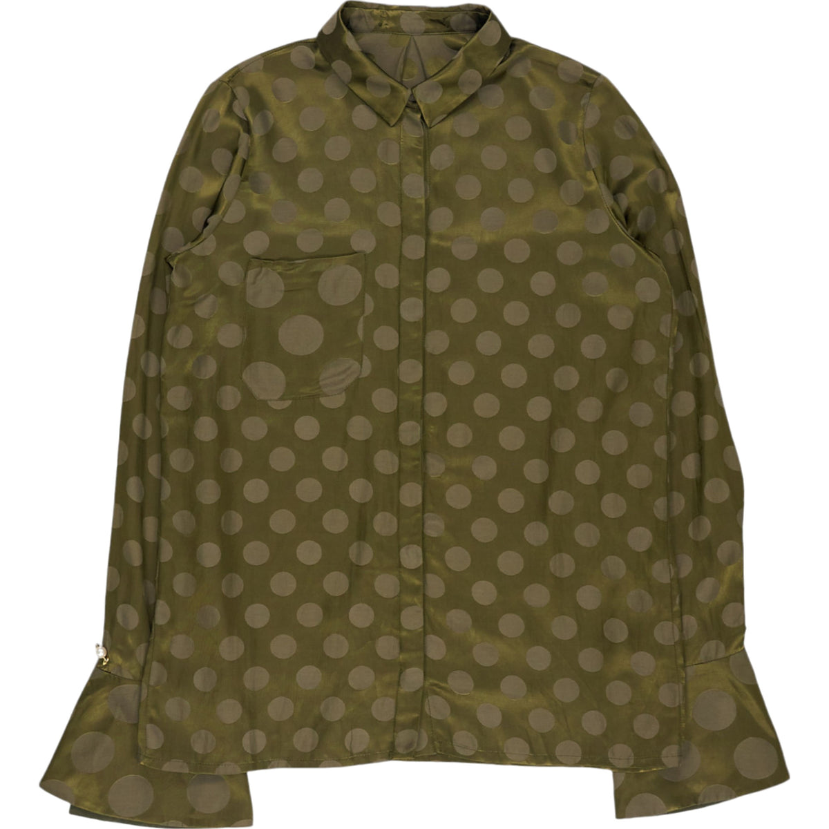 Mother of Pearl Olive Polka Dot Shirt