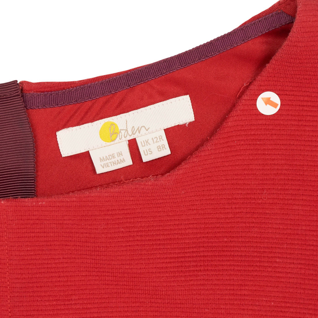 Boden Red Crew Neck Formal Dress
